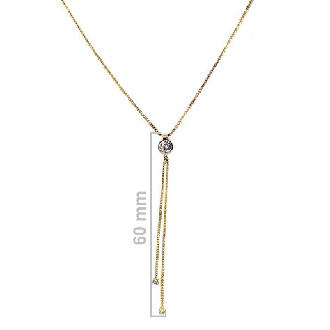 Collar Corbatero Circón Enchapado Oro 18K 50cm-1