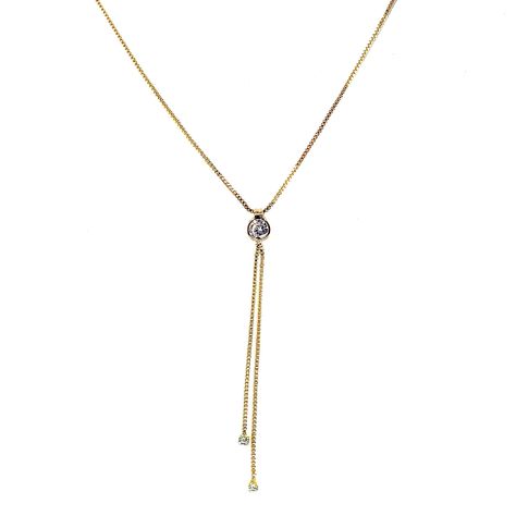 Collar Corbatero Circón Enchapado Oro 18K 50cm-0