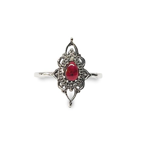 Anillos Ishani Piedra Granate #16 Plata Fina 925-1