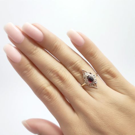 Anillos Ishani Piedra Granate #16 Plata Fina 925-2