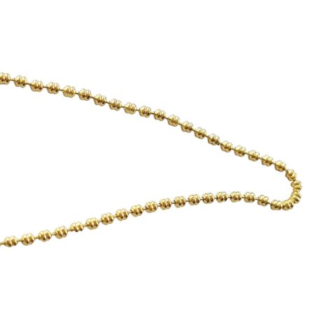 Cadena Pelotitas Mini 50cm Enchapado Oro 18K-1