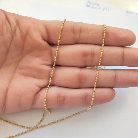 Cadena Pelotitas Mini 50cm Enchapado Oro 18K-3