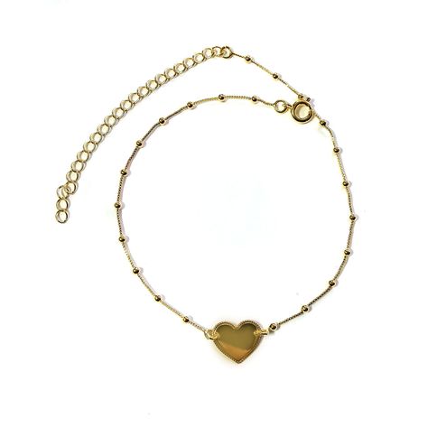 Tobillera Corazón Bolitas Veneciana Enchapado Oro 18K-0
