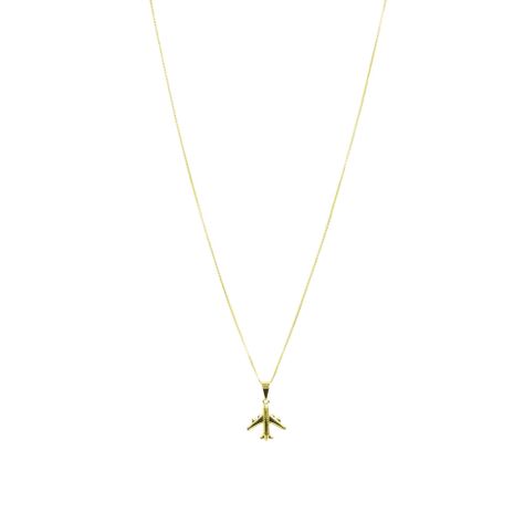 Collar Avión Enchapado Oro 18K-0