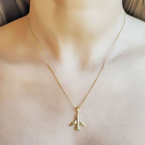 Collar Avión Enchapado Oro 18K-3