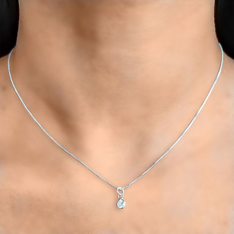 Collar Punto De Luz Circón 5mm Plata Fina 925-1