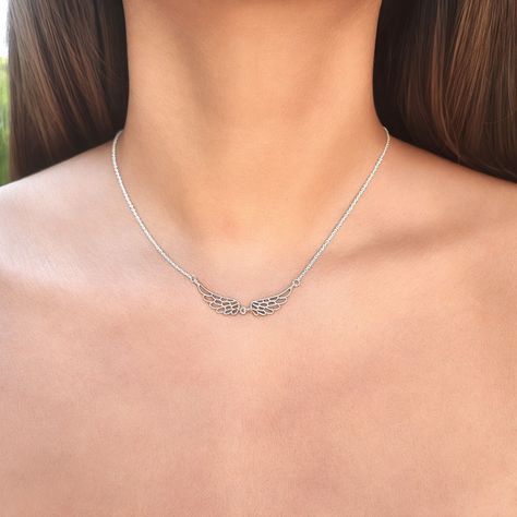 Collar Dos Alas Plata Fina 925-2