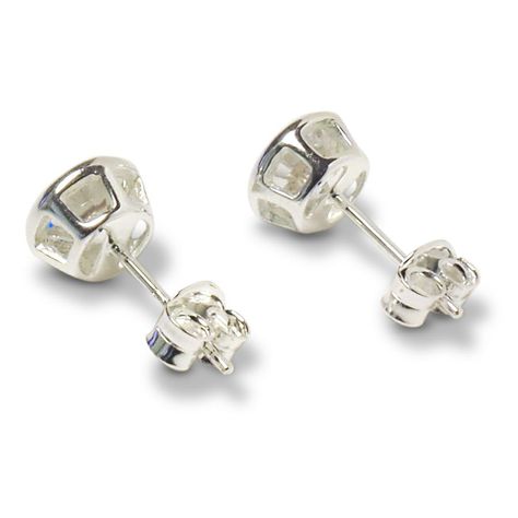 Aros Circón Solitario Redondo 6mm Plata Fina 925-1