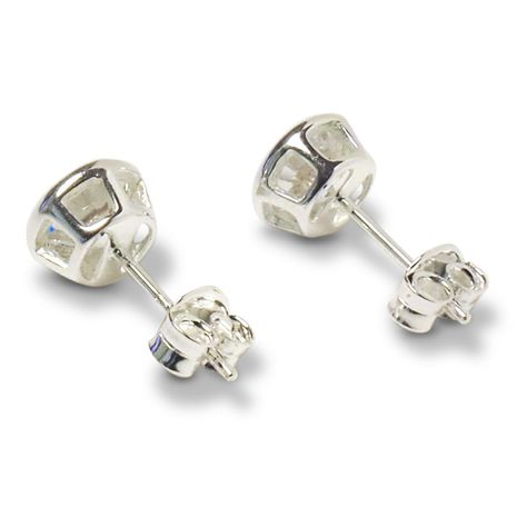 Aros Circón Solitario Redondo 6mm Plata Fina 925-2