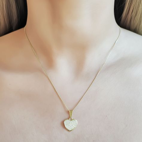Collar Corazón Circón Blanco Enchapado Oro 18K-1
