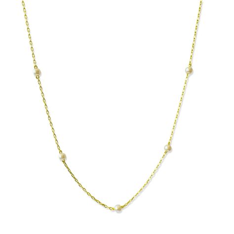 Collar Perla Sintética Elia Enchapado Oro 18K-0