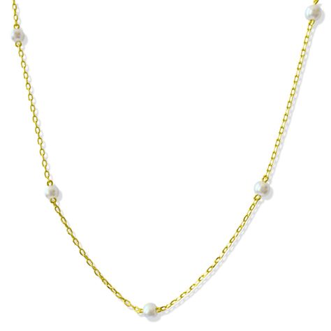 Collar Perla Sintética Elia Enchapado Oro 18K-1