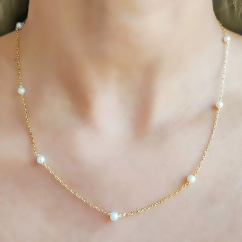 Collar Perla Sintética Elia Enchapado Oro 18K-2
