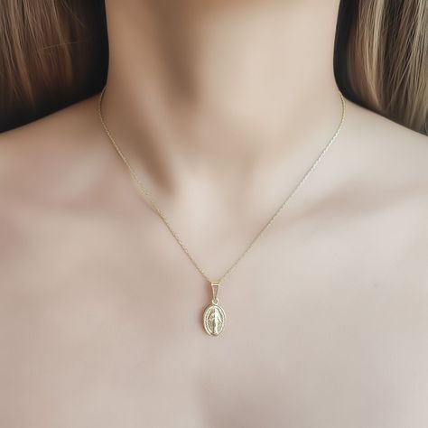 Collar Medalla Virgen De Los Rayos Enchapado Oro 18K-1