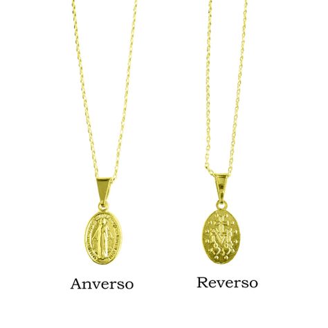 Collar Medalla Virgen De Los Rayos Enchapado Oro 18K-2