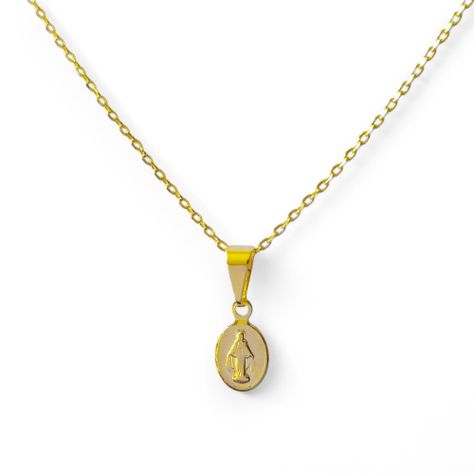 Collar Virgen de los Rayos Mini Enchapado Oro 18K-0