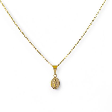 Collar Virgen de los Rayos Mini Enchapado Oro 18K-1