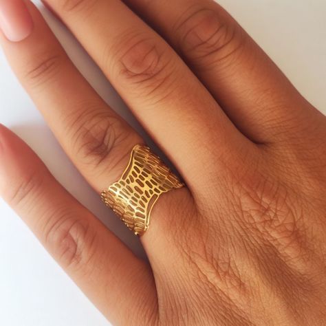 Anillo Ala Calado Enchapado Oro 18 K-4