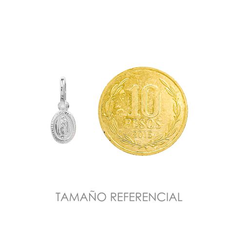 Colgante Medalla Virgen De Guadalupe Mini Borde 8X6mm Plata Fina 925-1