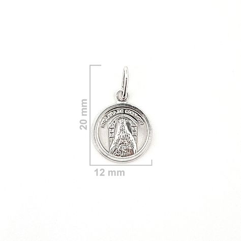 Colgante Medalla Virgen de la Coromoto 12mm Plata Fina 925-1