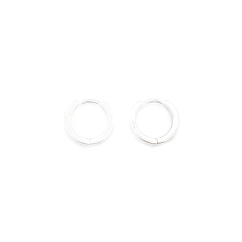 Aros Argollas Circón Blanco 13mm Plata Fina 925-1