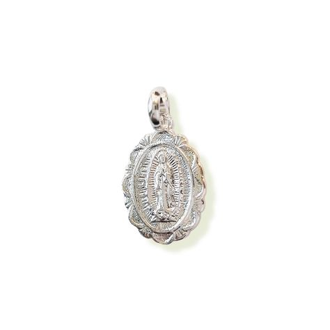Colgante Medalla Virgen De Guadalupe Blonda Plata Fina 925-0