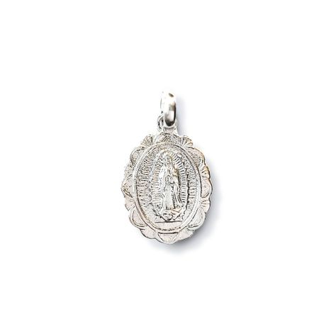 Colgante Medalla Virgen De Guadalupe Blonda Plata Fina 925-1