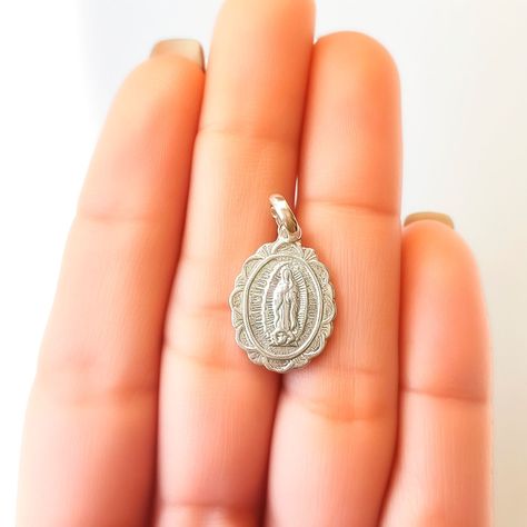 Colgante Medalla Virgen De Guadalupe Blonda Plata Fina 925-2