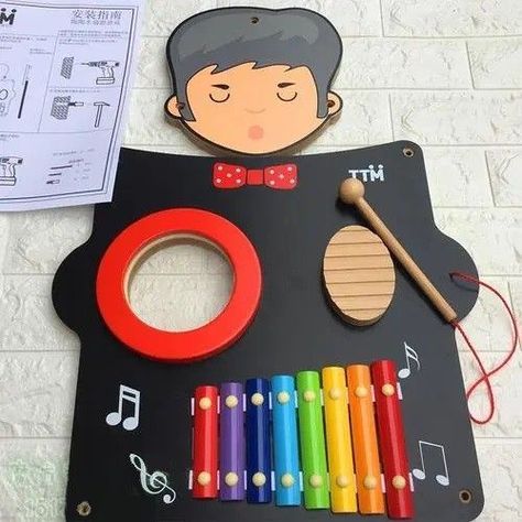 Juego Pared Madera Diseño Músico-1