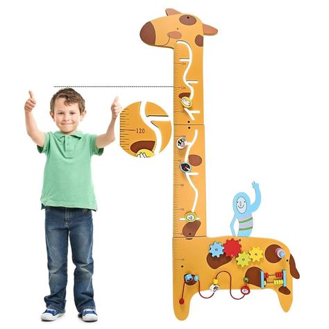 Juego Pared Madera Diseño Jirafa Regla Altura-1