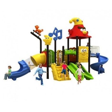 Estación de Juegos Birds Tres Toboganes Espiral Doble y Tubular-0