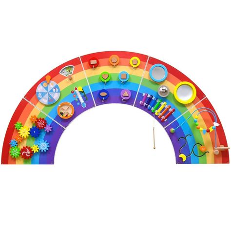Juego Pared Madera Diseño Arcoiris-0