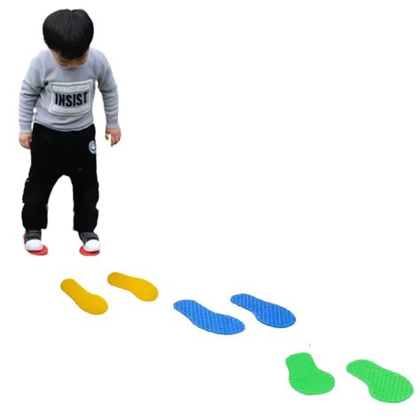 Set 4 Pares de Pies Marcadores Antideslizantes Piso Colores-0
