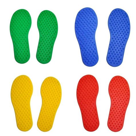 Set 4 Pares de Pies Marcadores Antideslizantes Piso Colores-2