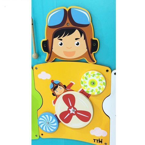 Juego Pared Madera Diseño Aviador-1