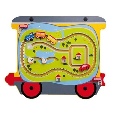 Juego Pared Madera Diseño Tren-3