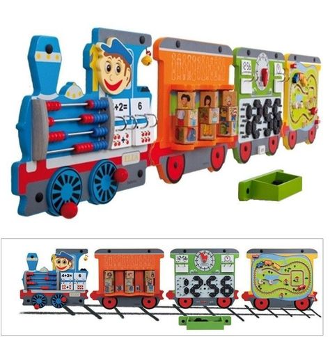Juego Pared Madera Diseño Tren-4