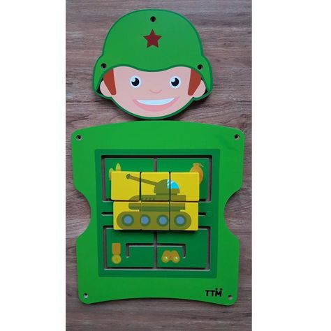Juego Pared Madera Diseño Militar-1