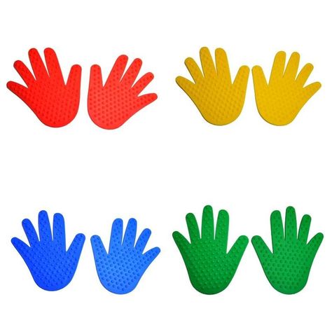 Set 4 Pares de Manos Marcadores Antideslizantes Piso Colores-3