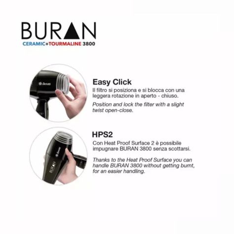 Secador Ceriotti Buran Tourmaline 3800 - 2200w Negro-2