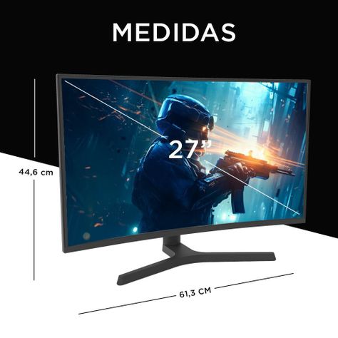 Monitor Gamer Curvo Caixun 27" QHD VA 1500R 165Hz HDMI DP Tipo C 1ms C27C2Q-3