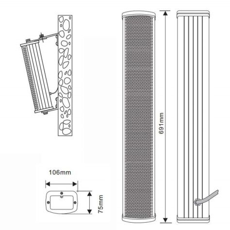Columna de sonido con transformador de línea de 10-4