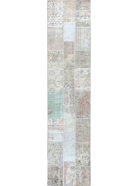 Alfombra Persa de Lana, Patchwork Vintage de 4.00 x 0.80 mts, AA085-0