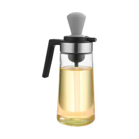 Aceitero De Vidrio 550ml Antigoteo Con Brocha De Silicona-0