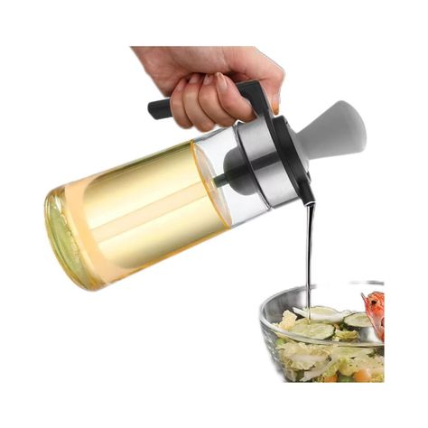Aceitero De Vidrio 550ml Antigoteo Con Brocha De Silicona-4