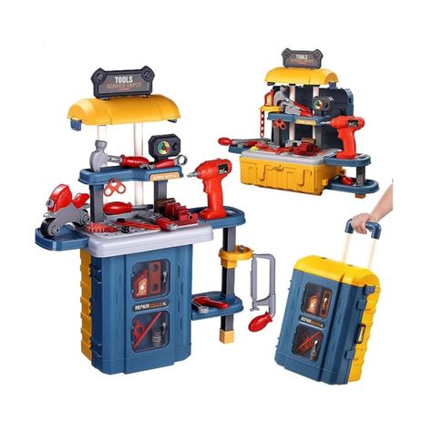 Juguete Set Maleta Herramientas 46 Piezas 3 En 1 Azul Infantil-1