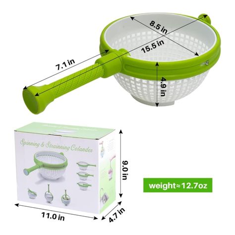 Secador Escurridor Spinner Vegetales Alimentos Cocina-2
