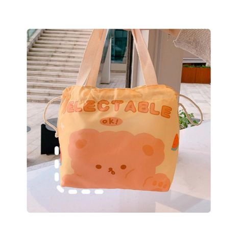 Lonchera Bolsa Termica 21x22 Oso Cafe Naranja Kawaii-2