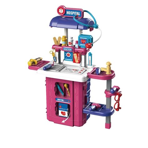 Juguete Set Maleta Doctor 38 Piezas 4 En 1 Morado Infantil-0