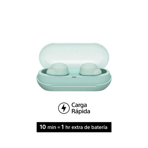 Audifonos Bluetooth TWS IPX4 10H InEar Verde Menta WF-C500-1